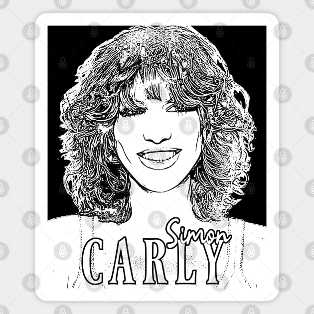 Carly simon // White retro Magnet by Degiab